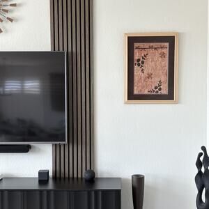 Framed Polynesian Tapa Cloth Art Maui Pacific Traders 12x18 Bark Cloth Tiki Boho
